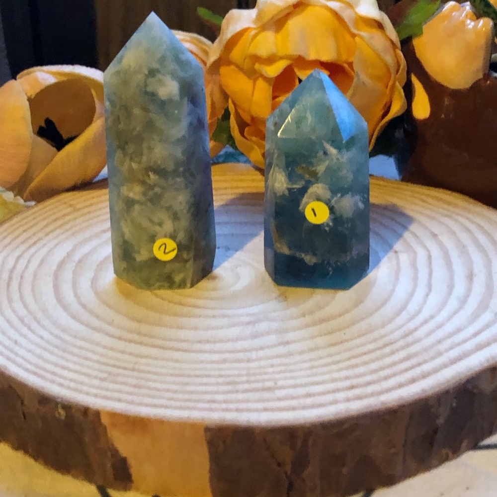 ONE Snowflake Fluorite Crystal Tower